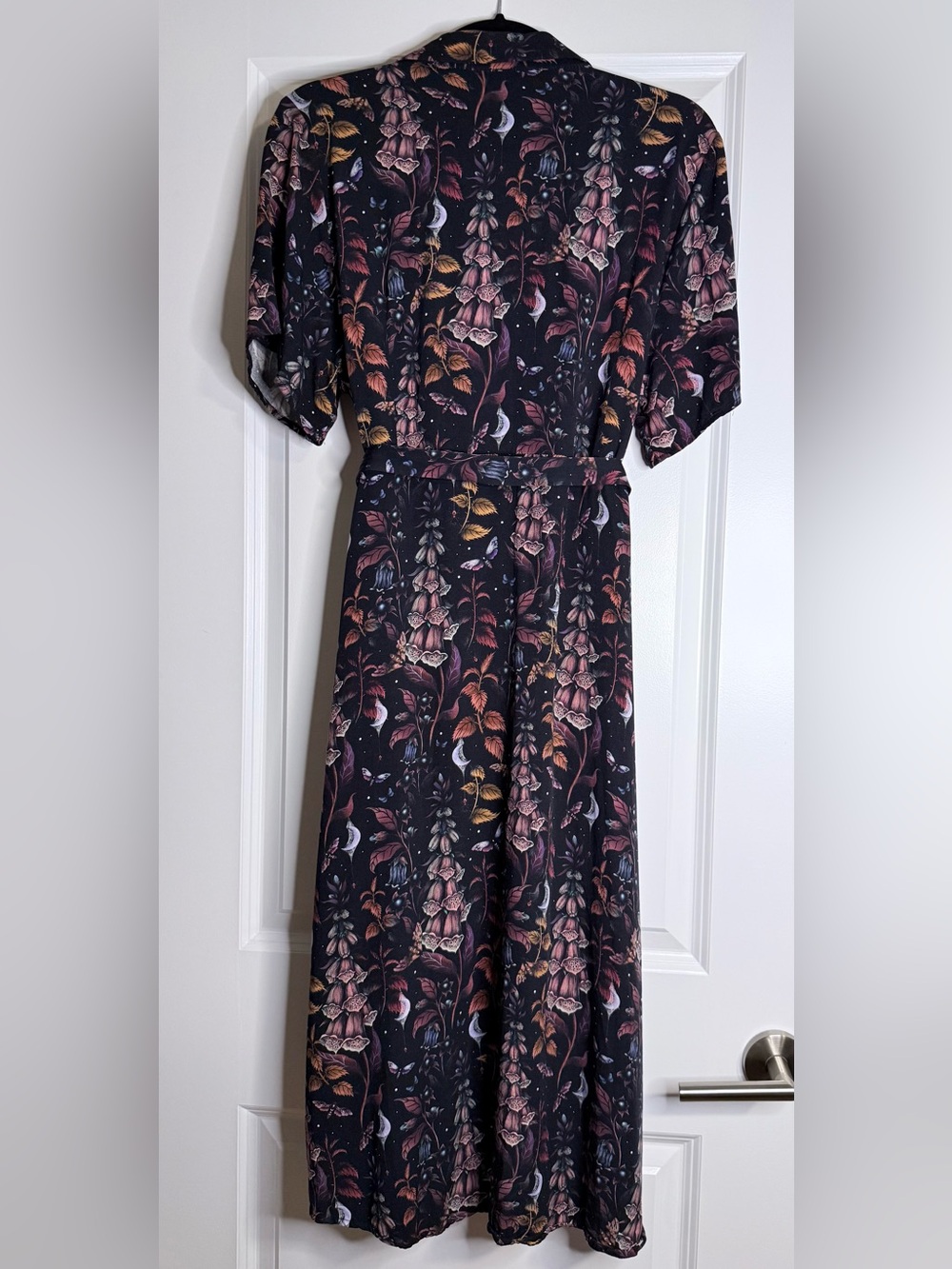 NEW Disturbia Foxglove Midi Shirt Dress Pockets Dark Botanical Goth Grunge US12 - Picture 10 of 13